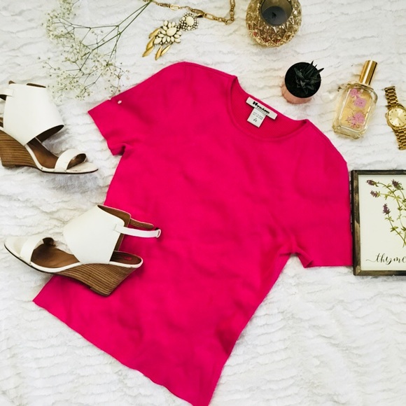 Pink Silk Blend Ribbed Blouse! - Picture 3 of 6